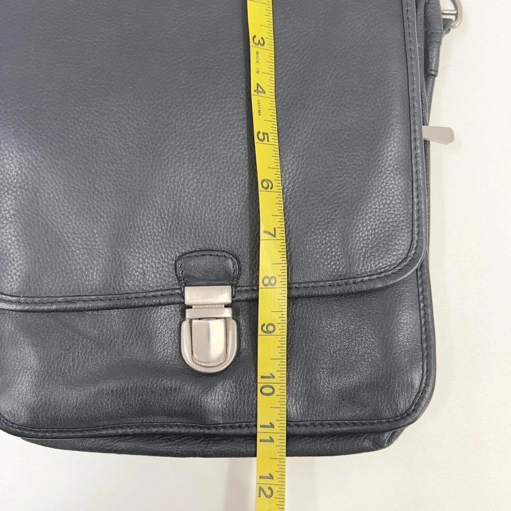 Paradox Mens Black Leather Bag Messenger Crossbody Organizer Excellent Condition